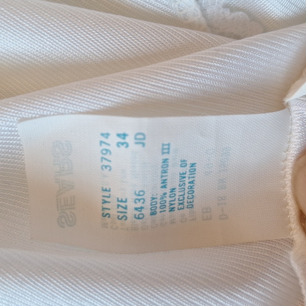 Sears White Lace Detail Slip Top Size 34 - Picture 4 of 5